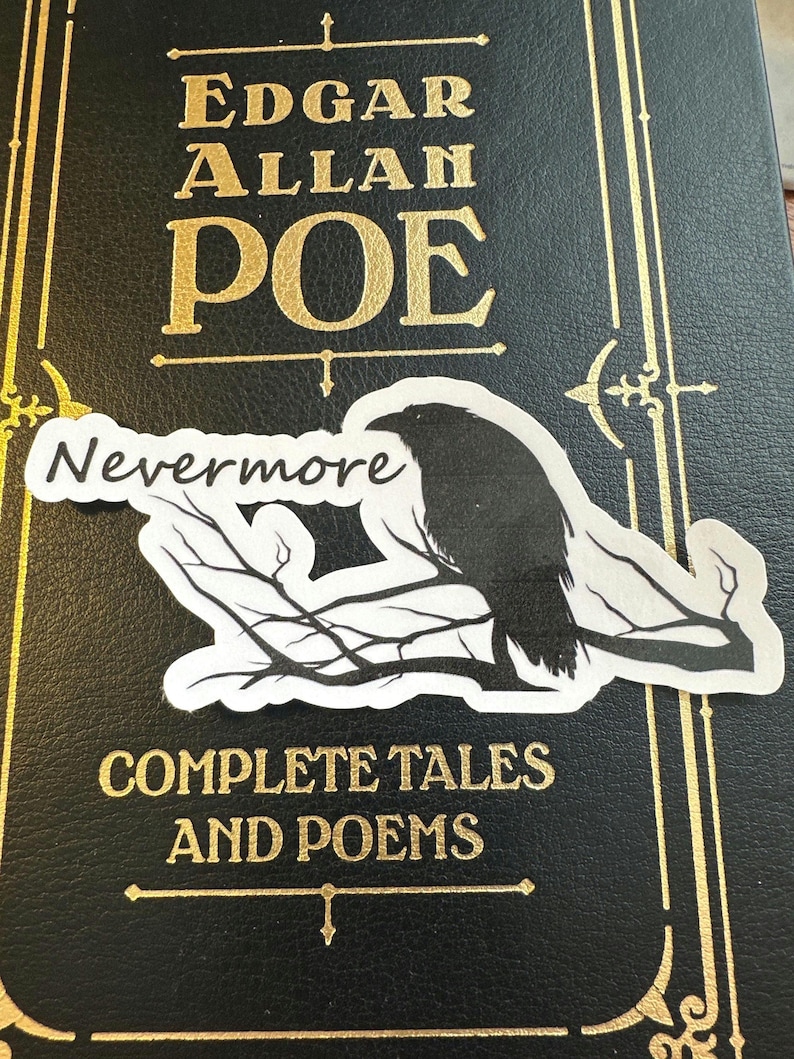 Nevermore Raven Sticker | Edgar Allan Poe Gothic Crow Vinyl Sticker ...