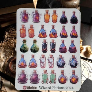Wizard Potion Stickers: RPG Planner Stickers