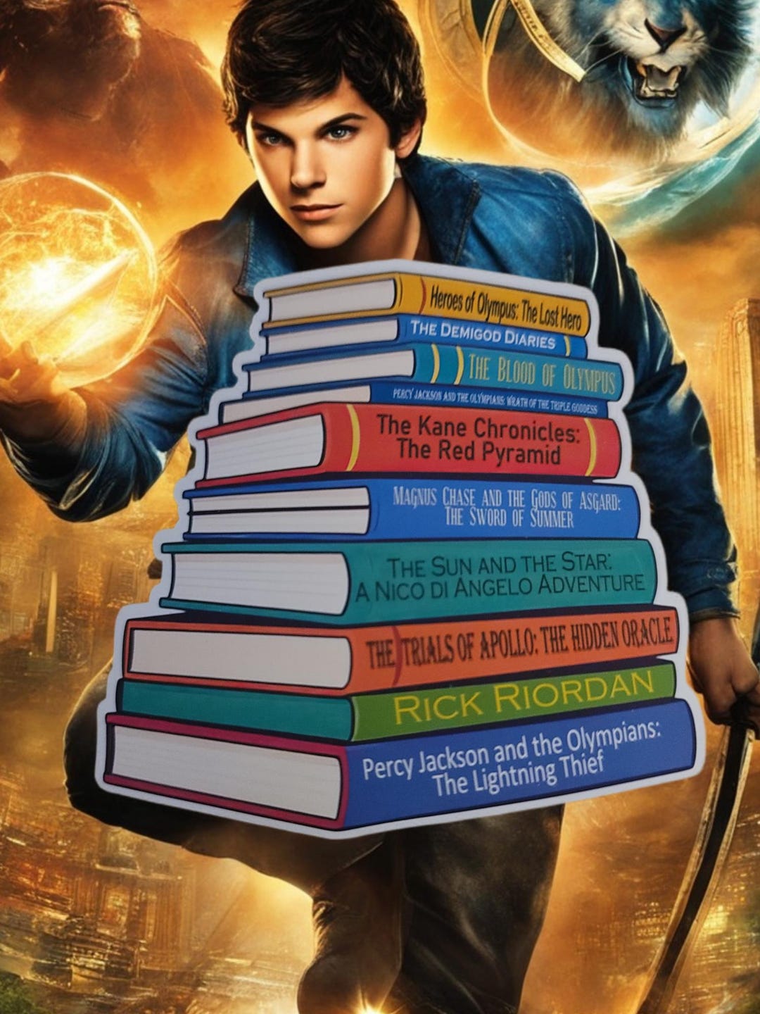 Rick's Stack Rick Riordan Book Stack Sticker | Percy Jackson Sticker | Camp Half ...