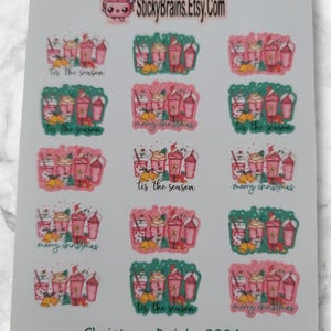 Stickers kerstdrankjes: perfect voor planners/dagboeken