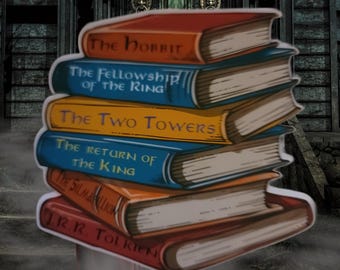 Book Stack of J.R.R. Tolkien Titles Laptop/Water-Bottle Sticker