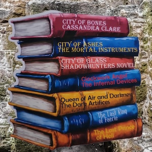 Sticker boek stapel Cassandra Clare-titels laptop/waterfles