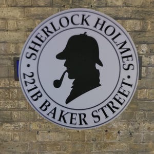 Sherlock Holmes 221B Baker Street Laptop Water Bottle Sticker 3.25 In High