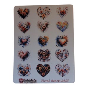 Blumen Herz Sticker - perfekt für Planner/Journals 15mm hoch