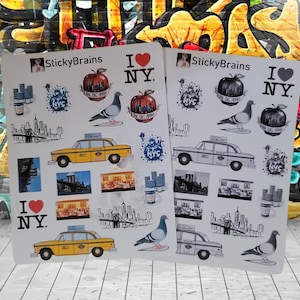 Adesivos para planejador aposentado de Nova York, preto e branco