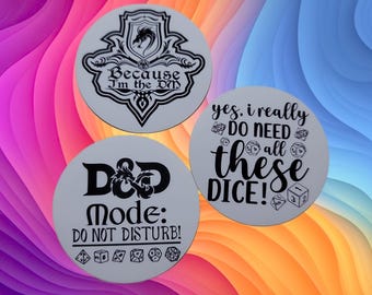 Lustige DnD Aufkleber | Dungeon Master & Dice Lover Aufkleber | RPG Humor Vinyl Stickers für Tabletop Gamer