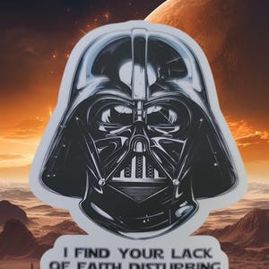 Trovo inquietante la tua mancanza di fede Laptop/Bottiglia d'acqua - Adesivo ispirato a Star Wars