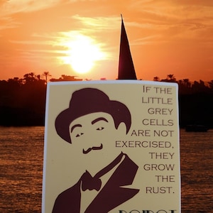 Poirot - Agatha Christie &quot;Little Grey Cells&quot; Laptop Water-Bottle Sticker