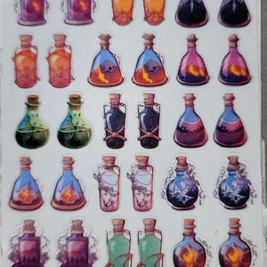 Adesivos de Poção de Mago. Adesivos de RPG para jogadores de D&D. Perfeitos para agendas/diários ou jogos de tabuleiro.