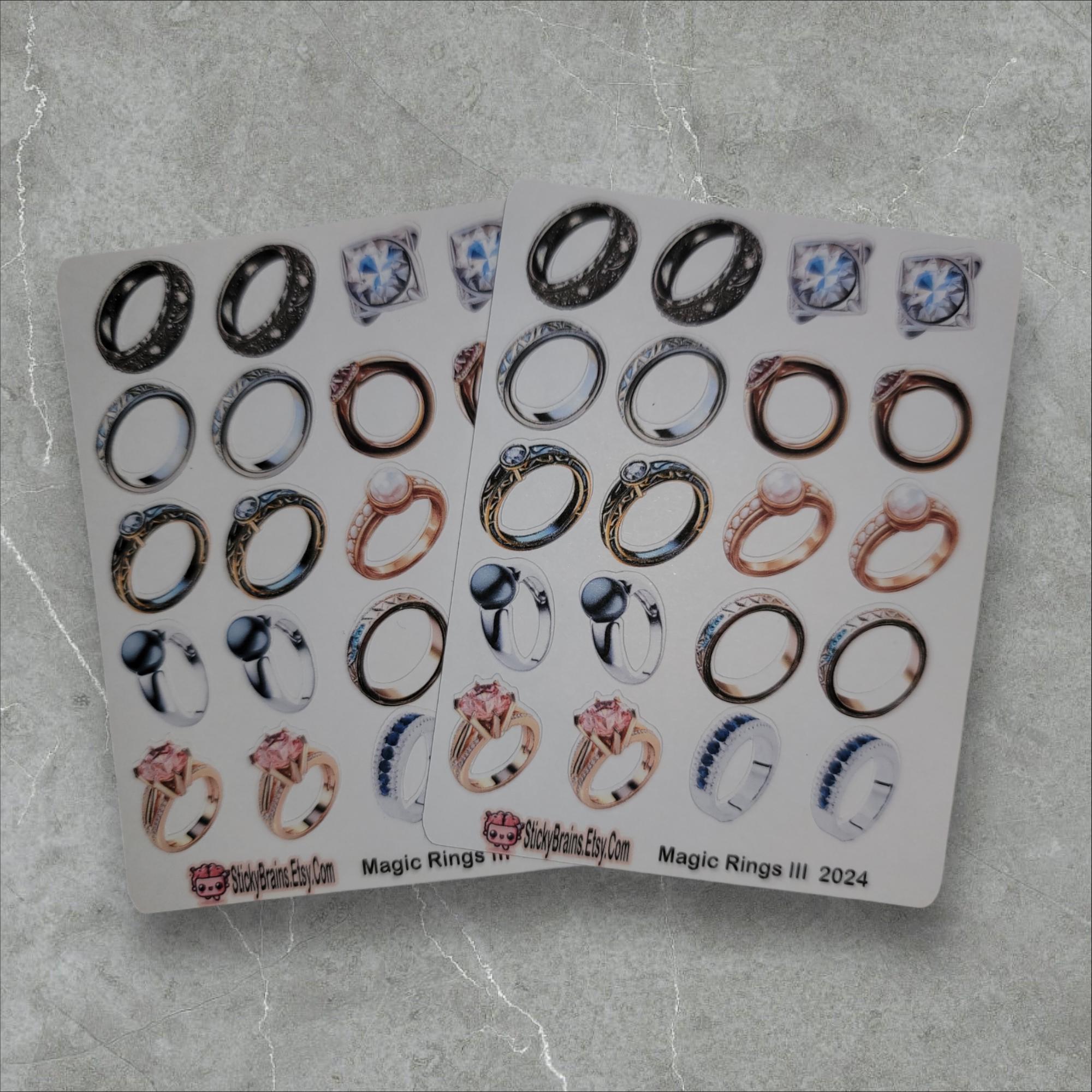 Rings Sticker Set Magic Ring Sticker Set Three. Role Playing Stickers for D&D Players ...