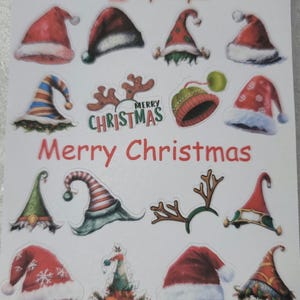 Stickers kerstmuts! Feestmutsen, kerstelf en meer!!! - perfect voor planners/dagboeken
