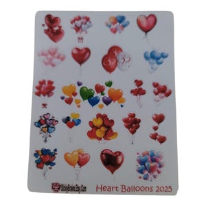 Herz Ballon Aufkleber - perfekt für Planner/Journals 15mm hoch