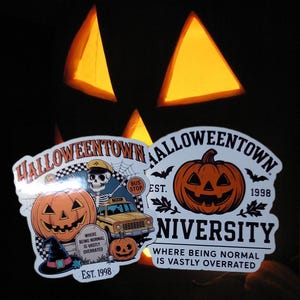 Pegatinas de Halloweentown para portátiles y botellas de agua de 8,25 cm de alto