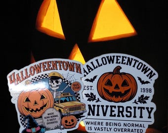 Halloweentown Sticker Set 2-Pack Est 1998 University Jack-O-Lantern Halloween Decal Laptop Water Bottle
