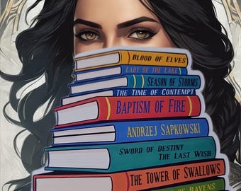 The Witcher Buch Stapel Aufkleber | Witcher Saga Bücher Aufkleber | Andrzej Sapkowski Fantasy Reader Aufkleber | Buchliebhaber Aufkleber | Mattes Vinyl