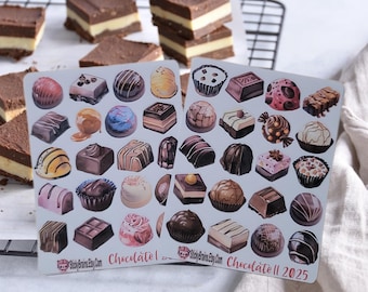 Chocolate Planner Stickers | Chocolate Candy Sticker Sheet | Sweet Treat Dessert Stickers | Journal & Scrapbook Stickers