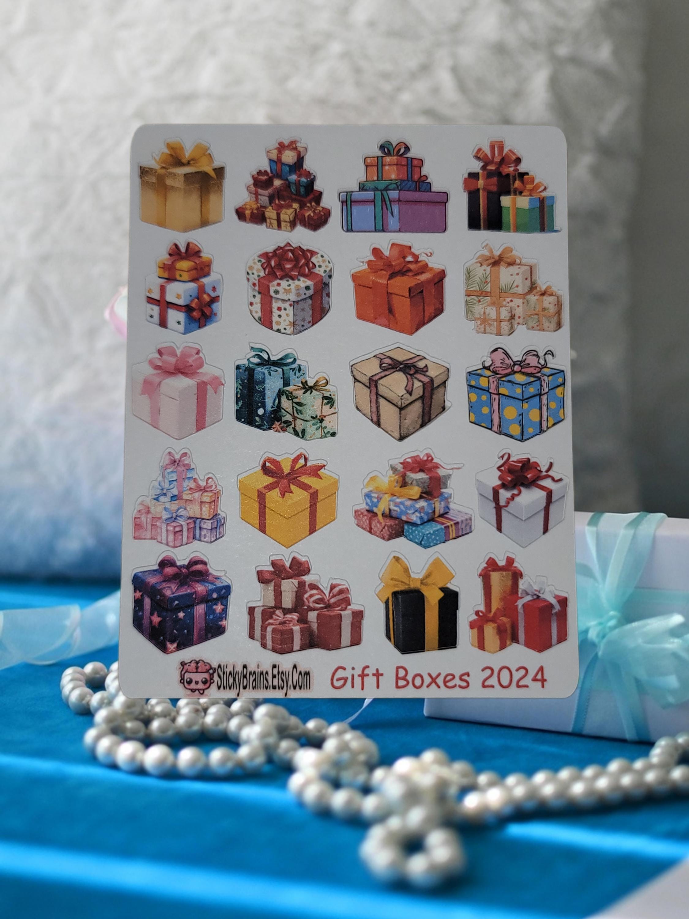 Present Box Sticker Gift Box Planner Stickers | Present Sticker Sheet | Birthday Gift ...