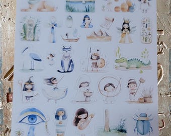 Ancient Egypt Planner Stickers | Egyptian History Sticker Sheet | Egypt Journal Stickers | Cute Ancient Civilization Decals