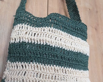 Women's Handmade Paper Rope Unlined Knitted Daily Shoulder Bag Bohemian Bag Beach Bag