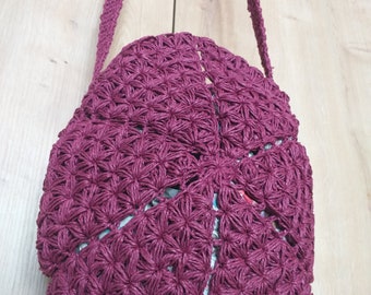 Women's Handmade Paper Rope Unlined Knitted Daily Shoulder Bag Bohemian Bag Beach Bag (Desired Color is Prepared)