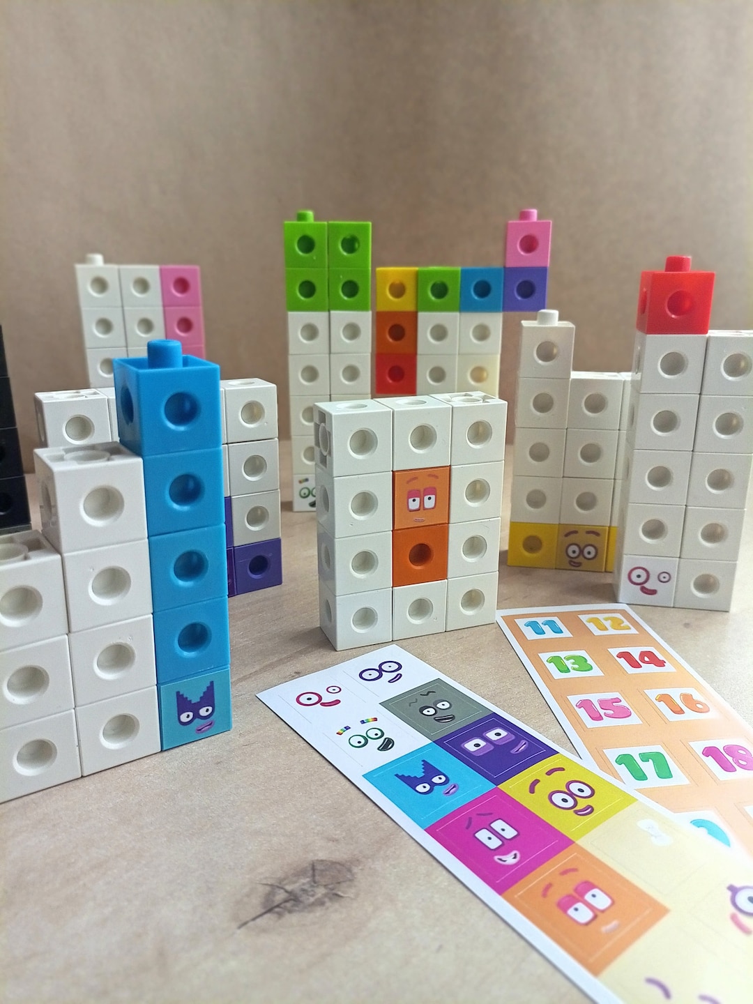 Numberblocks 1-20 Snapcubes With Stickers Math Cubes - Etsy UK