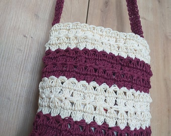 Women's Handmade Paper Rope Unlined Knitted Daily Shoulder Bag Bohemian Bag Beach Bag (Desired Color is Prepared)