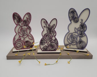 Easter Bunny Shelf Sitter, Decorative Easter Bunny, Hand-Crated Modern Easter Décor, Easter Décor, Farmhouse Easter, Spring Decor,