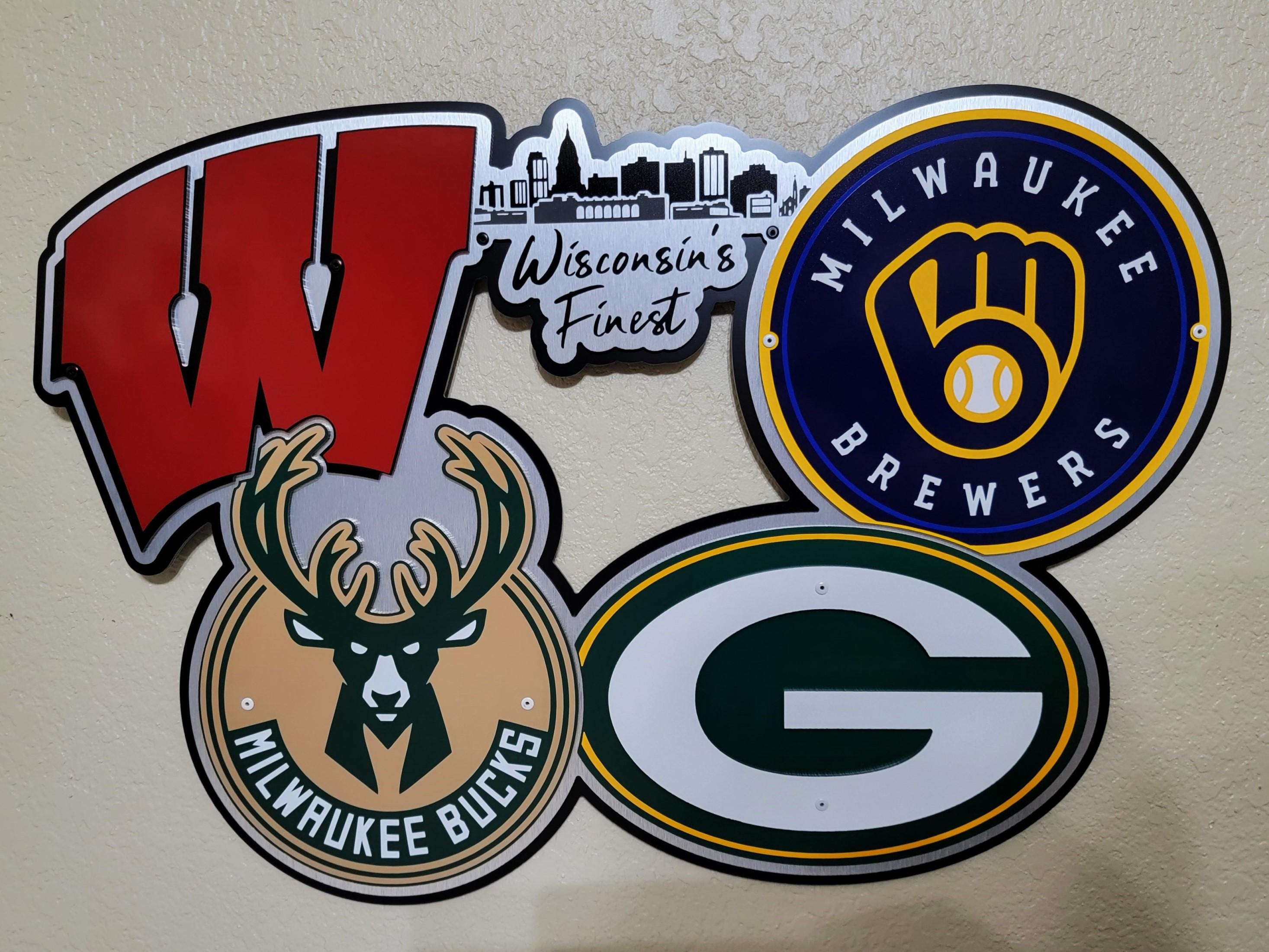 Wisconsin Sports Combo Wall Décor - Etsy, image size:2933x2200