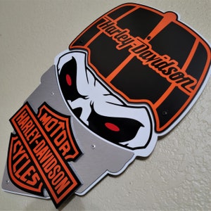 Harley Davidson Motorcycles themed facemask wall décor.