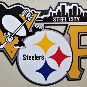 Pittsburgh sports teams themed wall décor.