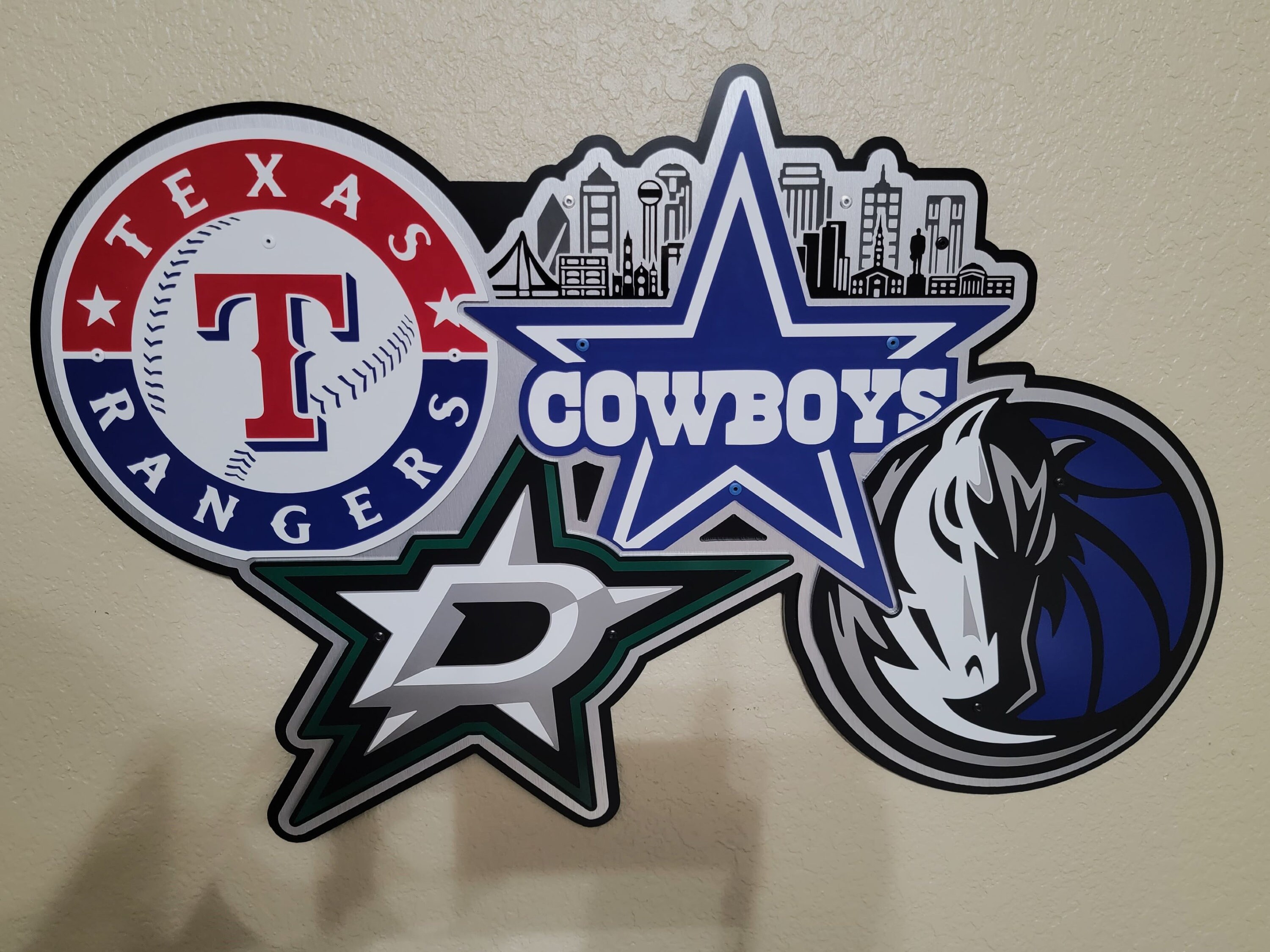 Dallas Sports Wall Décor, Cowboys, Stars, Rangers, Mavericks. V2
