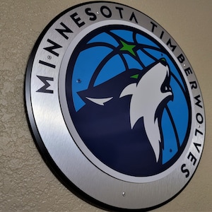 Hand crafted Timberwolves themed wall décor.