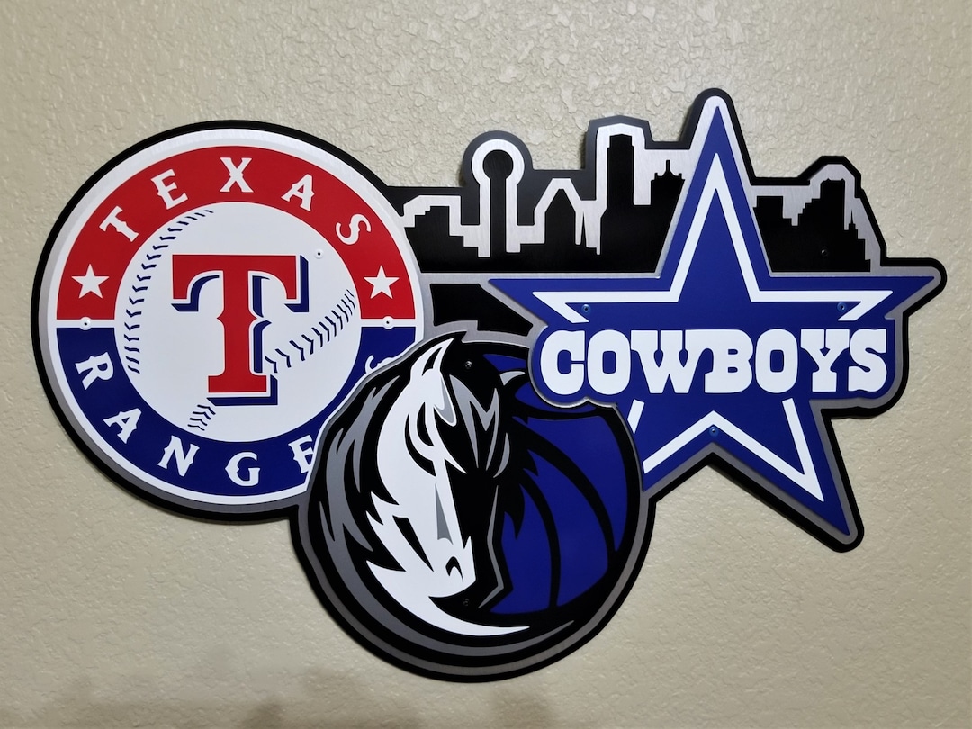 Dallas Sports Teams Combo Wall Décor, Rangers, Mavs, Cowboys Etsy