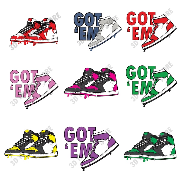 Sneakerhead SVG Bundle of 9 for T-Shirt, Mugs, and Prints | Got 'Em | Kiss My Airs | Sneaker Decor | Digital Art File