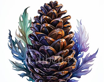 Ornate Pinecone | Set of 10 | Clipart Bundle | 300 DPI Hi Quality JPEGs | 300 DPI Transparent PNGs | Digital Download | Free Commercial Use