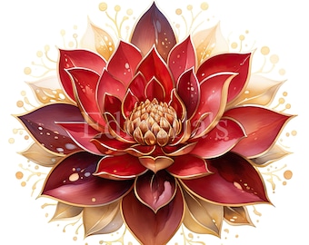 Lotus / Set di 10 / Pacchetto Clipart / JPEG 300 DPI / PNG trasparenti 300 DPI / Download digitale / Uso commerciale gratuito / Arte digitale floreale