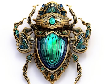 Escarabajo de piedras preciosas / Conjunto de 10 / Paquete de imágenes prediseñadas / JPEG de 300 DPI de alta calidad y PNG transparentes / Descarga digital / Uso comercial gratuito