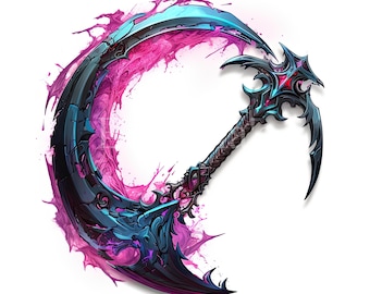 Ornate Scythe | Set of 10 | Clipart Bundle | High Quality 300 DPI JPEGs and Transparent PNGs | Digital Download | Free Commercial Use