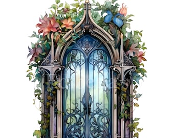 Gothic Fantasy Door | Set of 10 | Clipart Bundle | High Quality JPEGs | Transparent PNGs | Digital Download | FREE COMMERCIAL USE