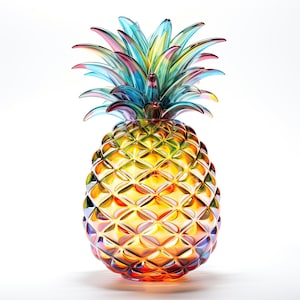 Glas Ananas | 10er Set | Clipart-Bundle | 300 DPI JPEGs und Transparente PNGs | Digitaler Download | Kommerzielle Nutzung | Digitales Obst