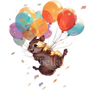 Ballondieren | Set van 10 | Clipart-bundel | Hoge kwaliteit 300 dpi PNGs JPEGs | Digitaal downloaden | GRATIS COMMERCIEEL GEBRUIK | Schattige dieren