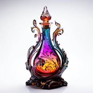Parfumflesje digitale kunst | Set van 10 | Clipartbundel | 300 dpi jpeg en transparante png's | Digitale download | Gratis commercieel gebruik