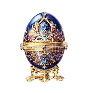 Huevo Faberge / Conjunto de 10 / Paquete de imágenes prediseñadas / JPEG de alta calidad / PNG transparentes / Descarga digital / Arte imprimible / USO COMERCIAL GRATUITO