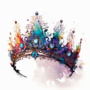 Sierlijke Tiara | Set van 10 | Clipart-bundel | JPEG's van hoge kwaliteit | Transparante PNG's | Digitaal downloaden | Afdrukbare kunst | GRATIS COMMERCIEEL GEBRUIK