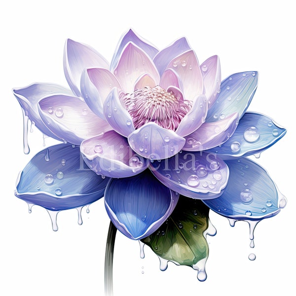 Spring Lotus | Set of 10 | Clipart Bundle | 300 DPI JPEGs | 300 DPI Transparent PNGs | Digital Download | Free Commercial Use | Flower Art