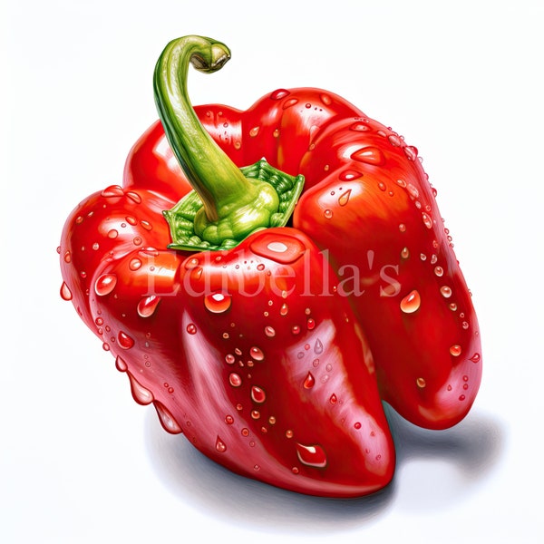 Pepper | Set of 10 | Clipart Bundle | 300 DPI JPEGs and 300 DPI Transparent PNGs | Digital Download | Free Commercial Use | Digital Food Art