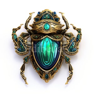 Gemstone Scarab / Set di 10 / Pacchetto Clipart / Alta qualità 300 DPI JPEG e PNG trasparenti / Download digitale / Uso commerciale gratuito