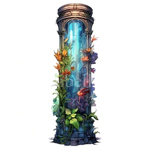 Fantasy Aquarium | Set of 10 | Clipart Bundle | High Quality JPEGs | Transparent PNGs | Digital Download | FREE COMMERCIAL USE