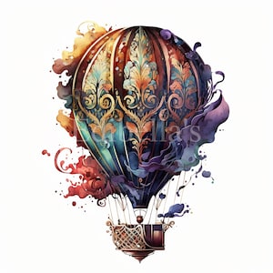 Heteluchtballon | Set van 10 | Clipart-bundel | JPEG's van hoge kwaliteit | Transparante PNG's | Digitaal downloaden | Afdrukbaar | GRATIS COMMERCIEEL GEBRUIK