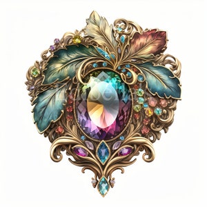Sierlijke broche | Set van 10 | Clipart-bundel | JPEG's van hoge kwaliteit | Transparante PNG's | Digitaal downloaden | Afdrukbare kunst | GRATIS COMMERCIEEL GEBRUIK